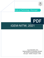 iGEM-NITW, 2021: National Institute of Technology, Warangal