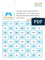 Short Vowel Words Examples
