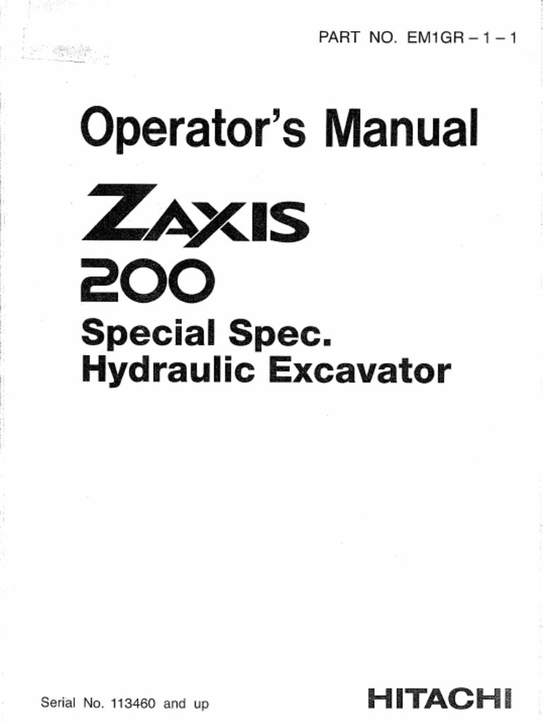トム Zx200 Operator's Manual | PDF