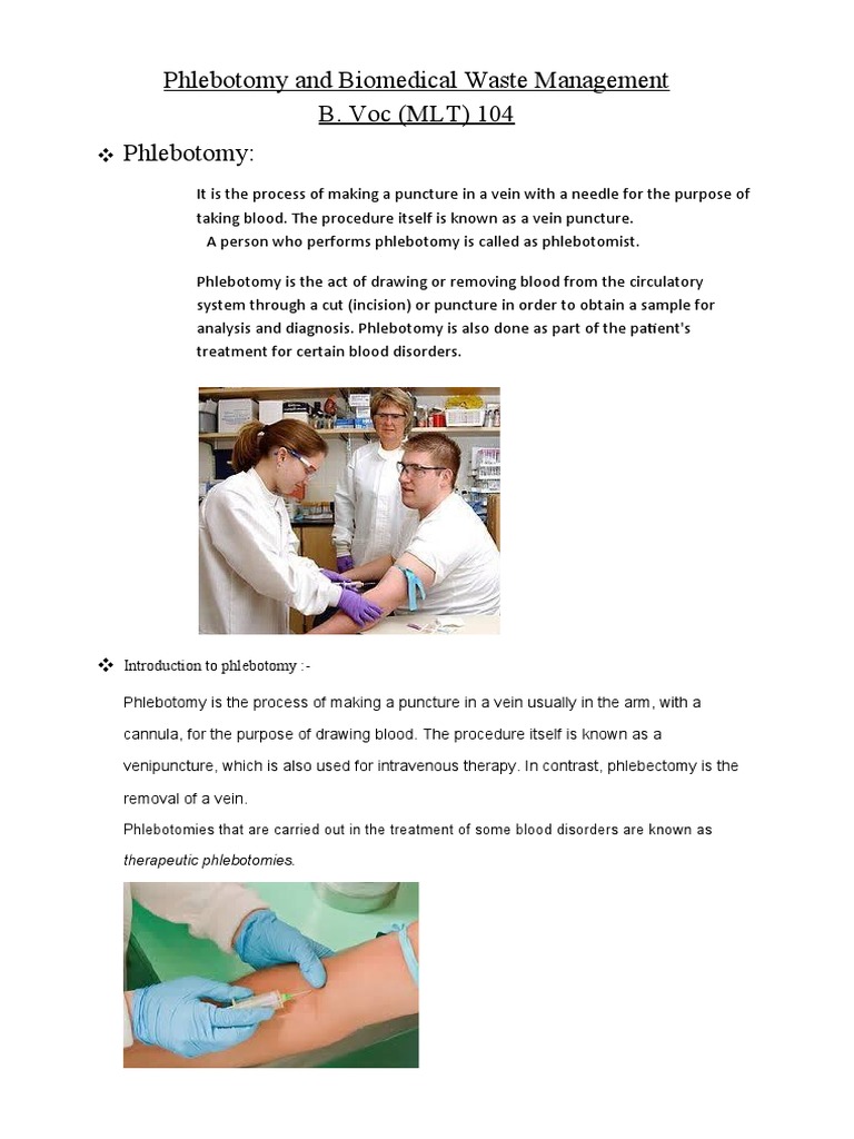 BVMLT104 Phlebotomy & Bio Medical Waste MGMT Updated PDF