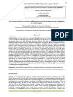 The Financial Status and Factors Affecting Personal Well-Being Among Urban Poor in Kuala Lumpur