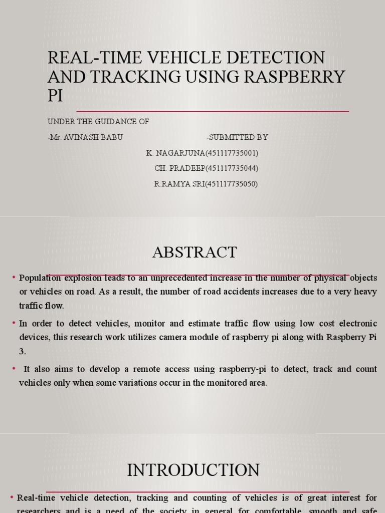 Real-Time Vehicle Detection and Tracking Using Raspberry PI | PDF ...