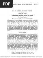 Osmond 1899 Experiments On Alloys of Iron and N