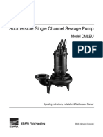 Submersible Single Channel Sewage Pump Model DMLEU: Operating Instructions, Installation & Maintenance Manual