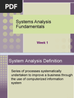 Systems Analysis Fundamentals