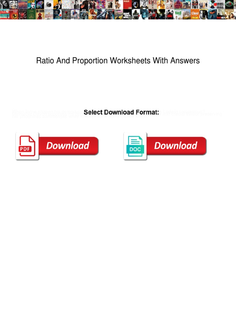 Ratio and Proportion Worksheets PDF | PDF