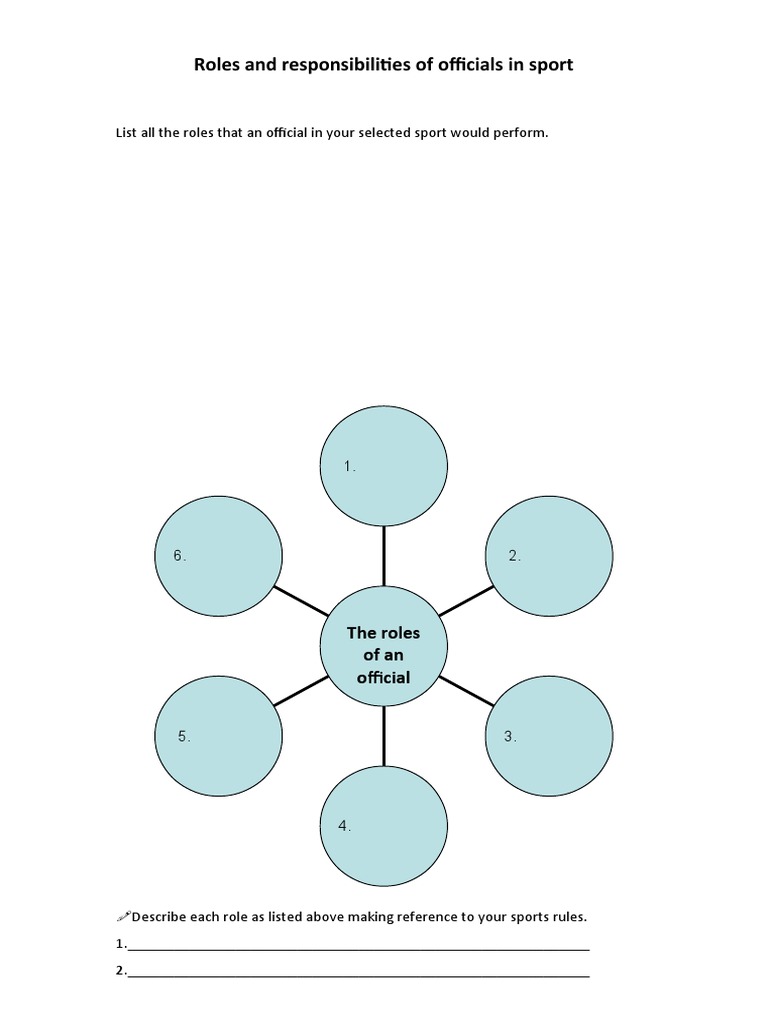 Official Roles and Responsibilities in Sport | PDF