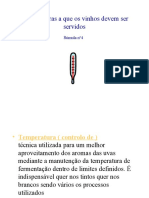 temperaturas do serviço vinhos