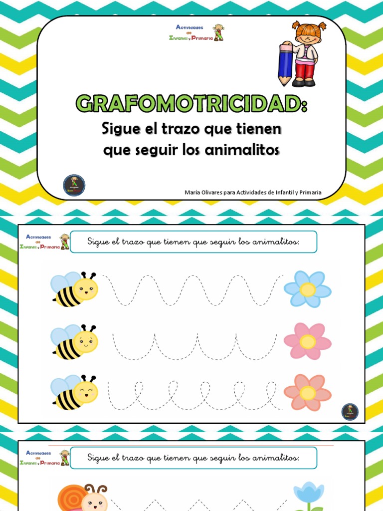 Grafomotricidad para Niños: Trazos de Animales | PDF