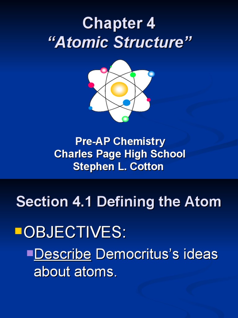Chapter 4 Atomic Structure | PDF | Atomic Nucleus | Isotope