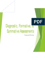 Diagnostic, Formative, & Summative Assessments: Purposes and Differences