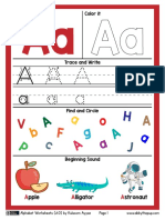 Alphabet Worksheets Color and Trace