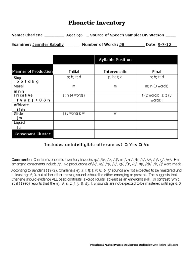 Phonological Analysis Project | PDF | Syllable | Consonant