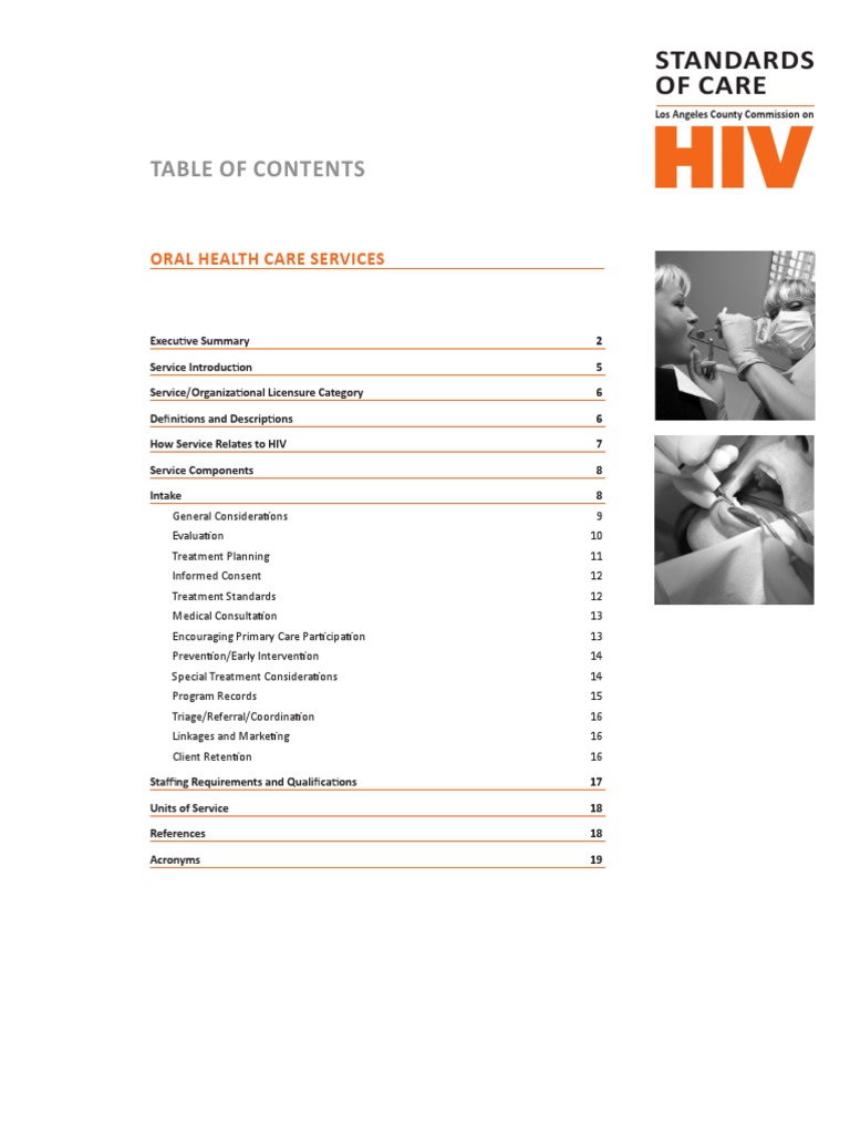 Oral Health Care Standards of Care PDF Dental Hygienist Dentistry