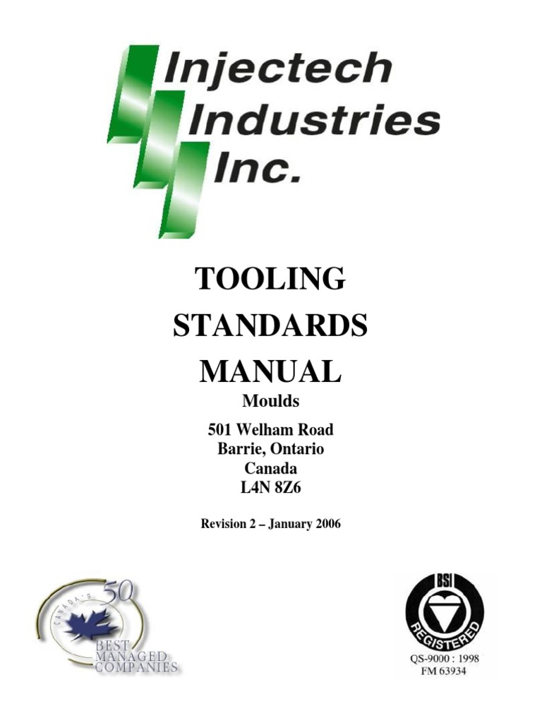 Manual Tooling Standards for Moulds | PDF | Electrical Connector ...