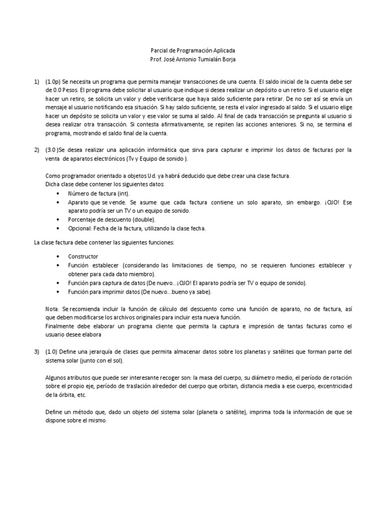 Parcial De Programacion Lll Pdf Objeto Informática Programa De