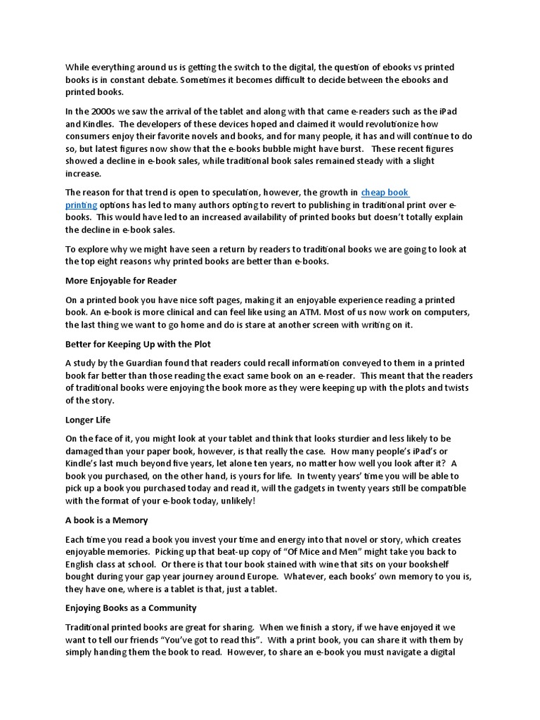 Are Paper Books Better Than e Books PDF E Reader E Books