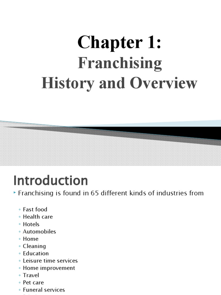 Franchising: History and Overview | PDF | Franchising | Service Industries