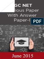 UGC NET Paper I Previous Year Paper With Answer June 2015