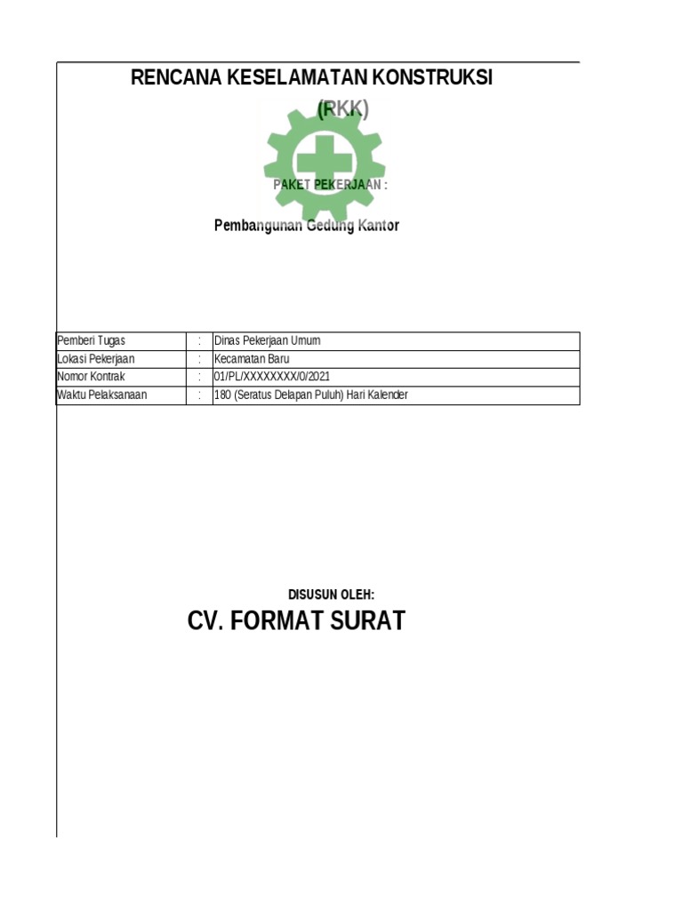 Rencana Keselamatan Konstruksi RKK | PDF | Seni | Teknologi & Rekayasa
