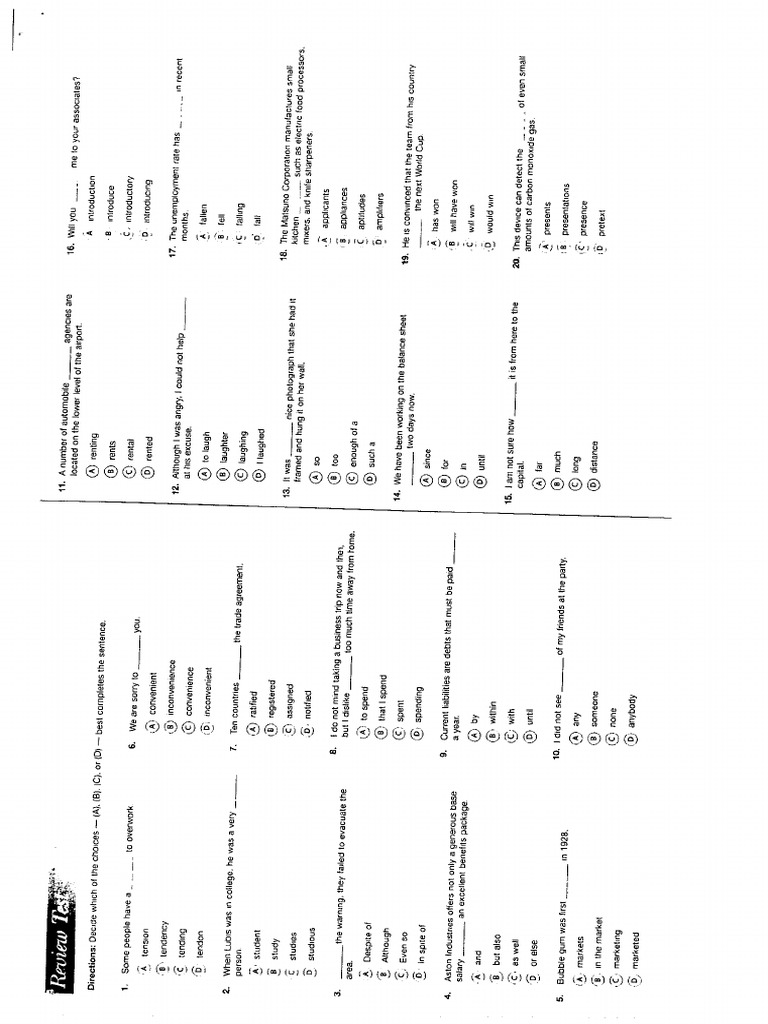 Review2 TOIC Test | PDF