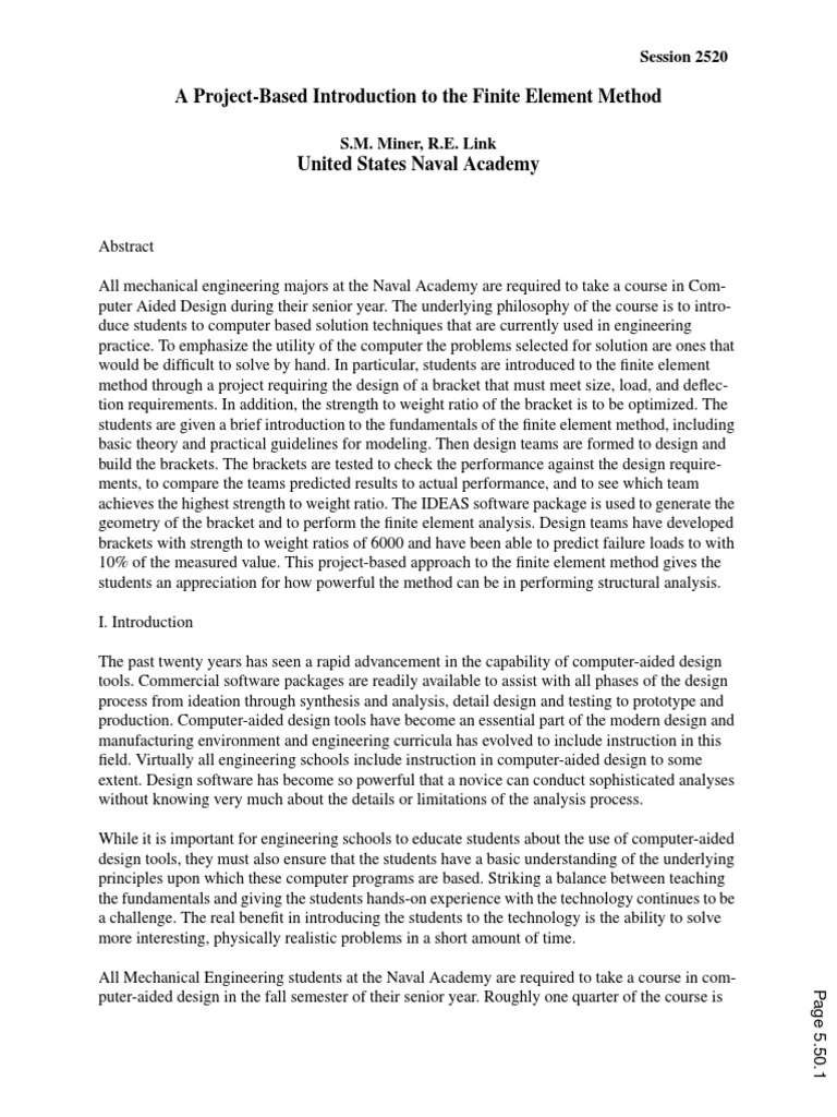 A Project Based Introduction To The Finite Element Method | PDF ...