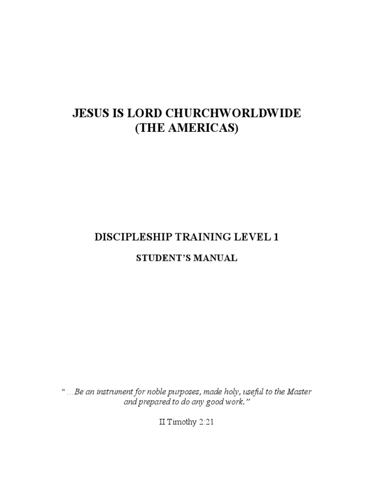 Discipleship Training Level 1 Manual | PDF | Resurrection Of Jesus ...