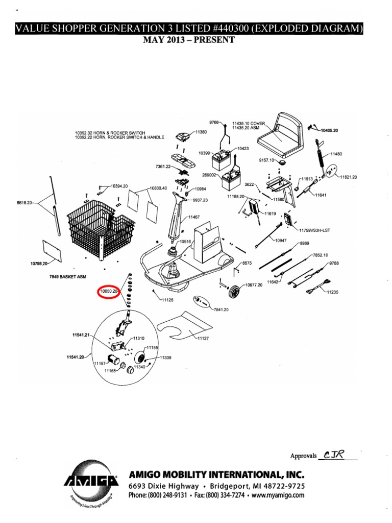 Value Shopper Amigo Generation 3 Listed Exploded Diagram April 2013