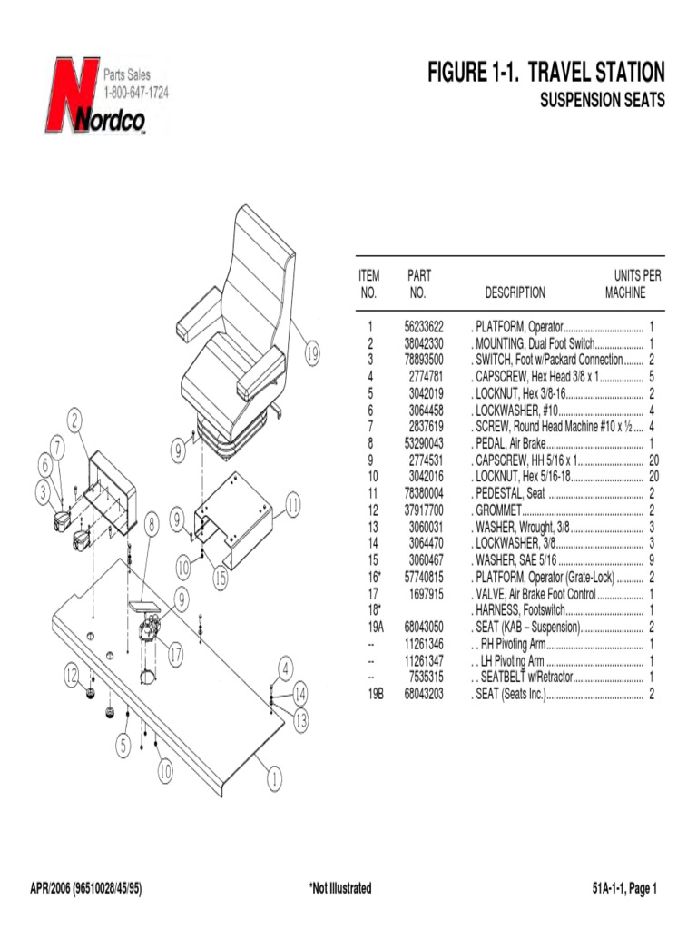 Travel Station and Axle Parts List | PDF | Axle | Screw