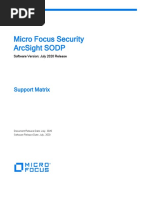 Micro Focus Security Arcsight Sodp: Support Matrix