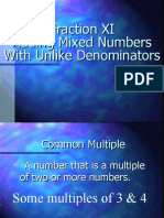 Fraction XI Adding Mixed Numbers With Unlike Denominators