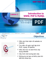 Lesson 01 - Introction WWW, PHP, MySQL