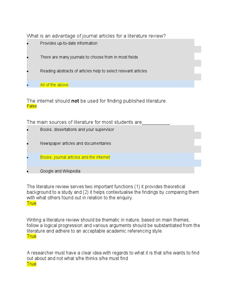 What Is An Advantage Of Journal Articles For A Literature Review PDF