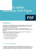 Pertemuan - 7 - Edisi Teks Dalam Manuskrip Arab Pegon