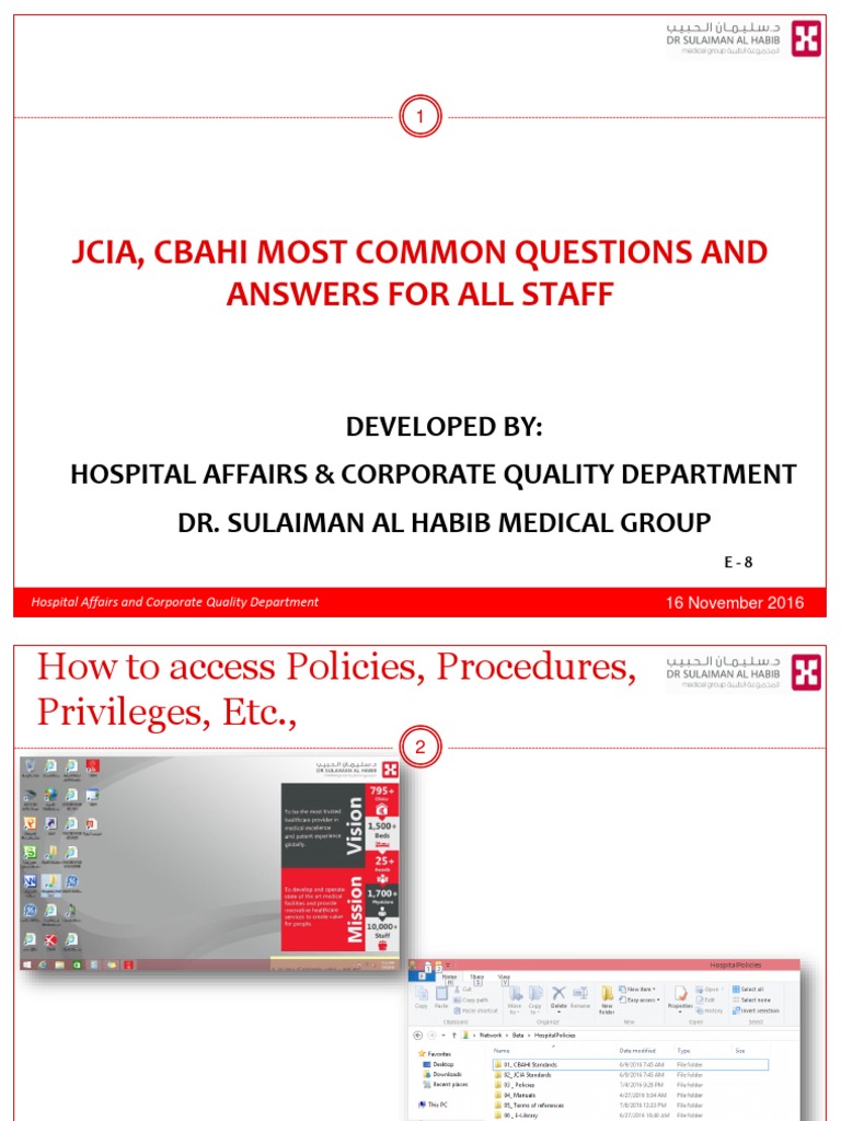 Common JCI CBAHI Survey Questions | PDF | Patient | Health Care