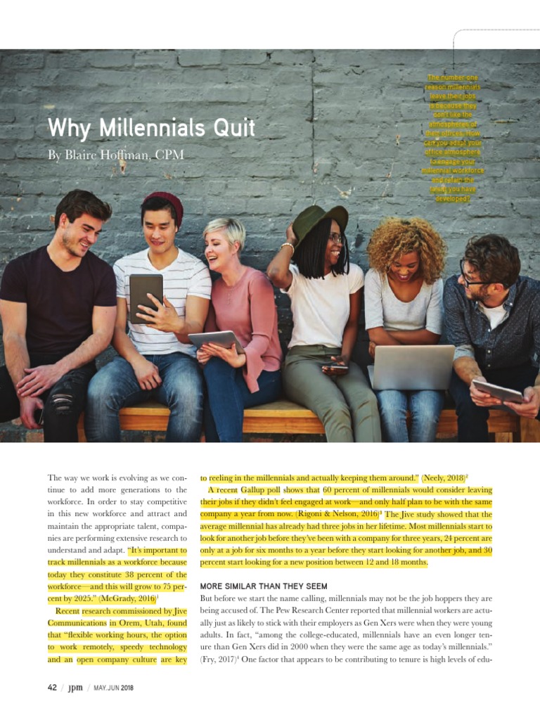 Why Millennials Quit PDF Millennials