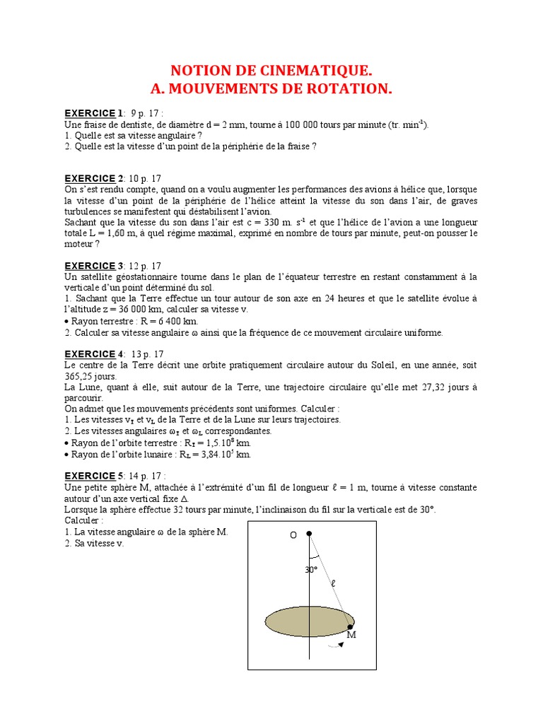 Exercices Corrigés Physique 1ère S Champs Et Forces Pdf 1ère Physique Tomasino | PDF | Rotation | Obliger