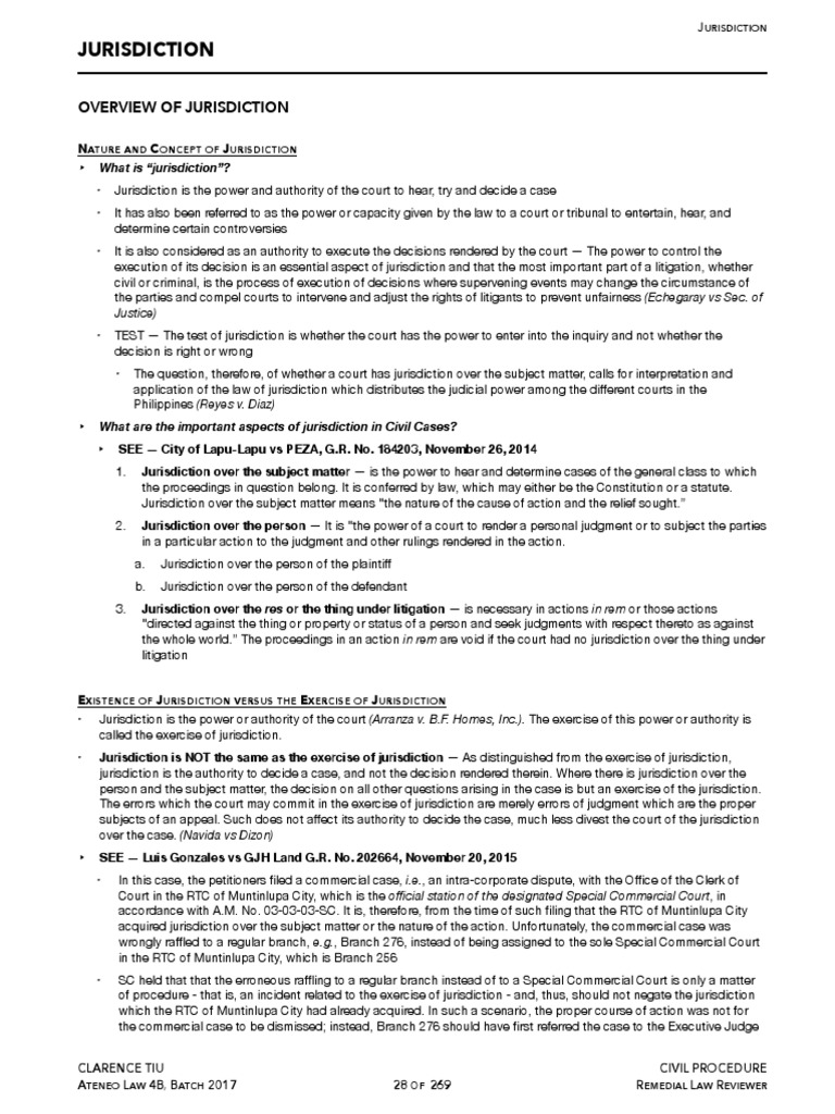 Understanding Jurisdiction in Law | PDF | Government Institutions ...