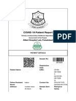 COVID-19 Patient Report: Allied Hospital Lab, Faisalabad