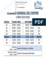 Horario General Del Centro 2019 - 20