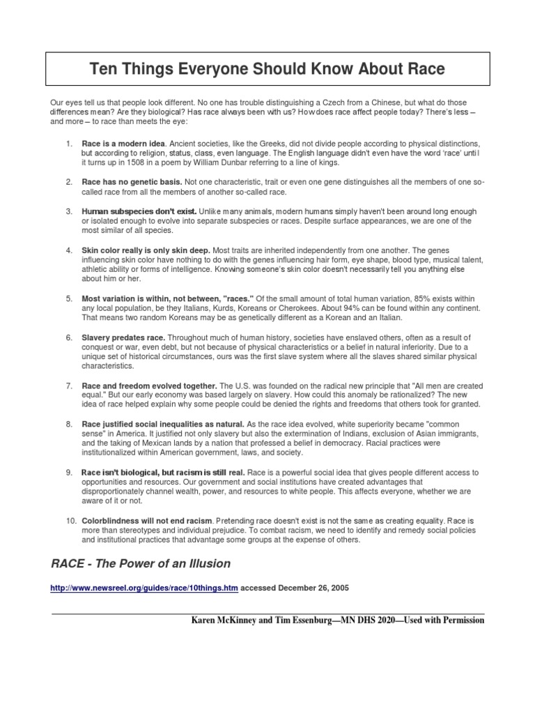 Understanding Race: Key Insights | PDF | Race (Human Categorization ...