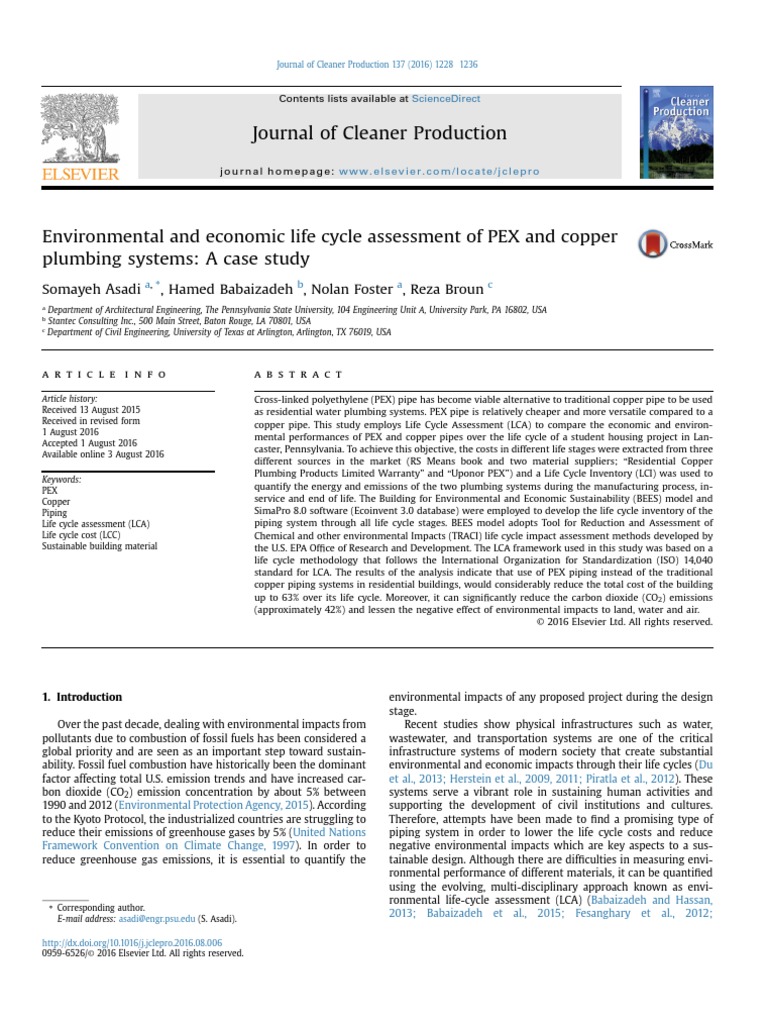 Environmental and Economic Life Cycle Assessment of PE 2016 Journal of ...