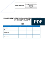 Procedimiento de Investigación de Accidentes de La Empresa Huascar