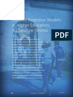 Student Retention Models in Higher Education: A Literature Review