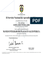 El Servicio Nacional de Aprendizaje SENA: Manejo Integrado de Plagas en Salud Publica