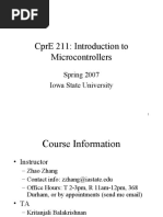 Cpre 211: Introduction To Microcontrollers: Spring 2007 Iowa State University