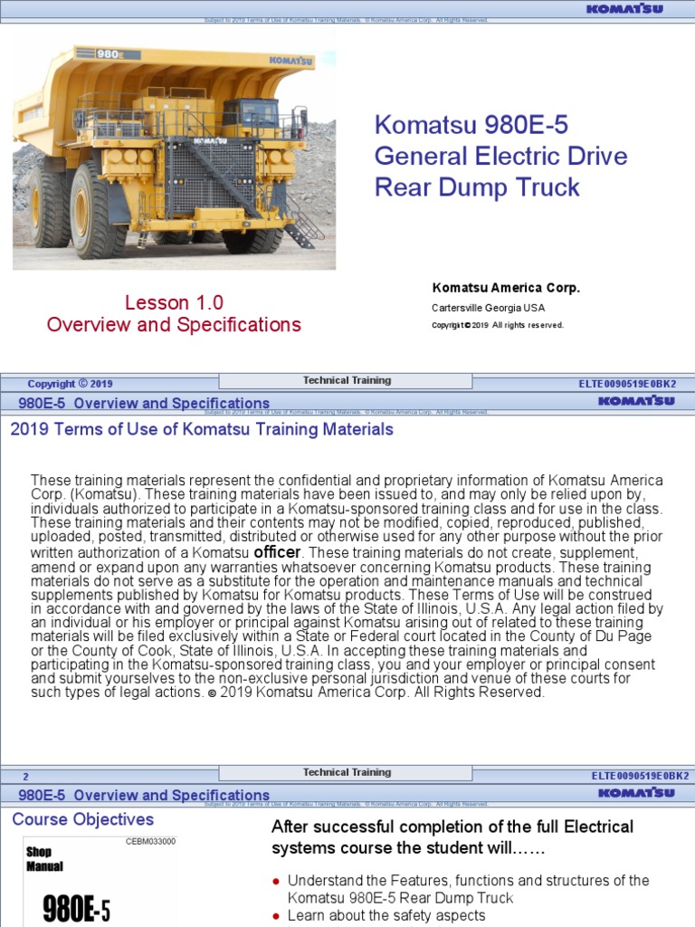 01 - L1 - 980E-5 Overview and Specifications | PDF | Axle | Horsepower