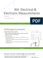 EPR 364 Lecture 3: Electrical Measurements with Multirange Ammeters and Voltmeters