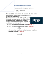 La forma general de una ecuación de segundo grado es