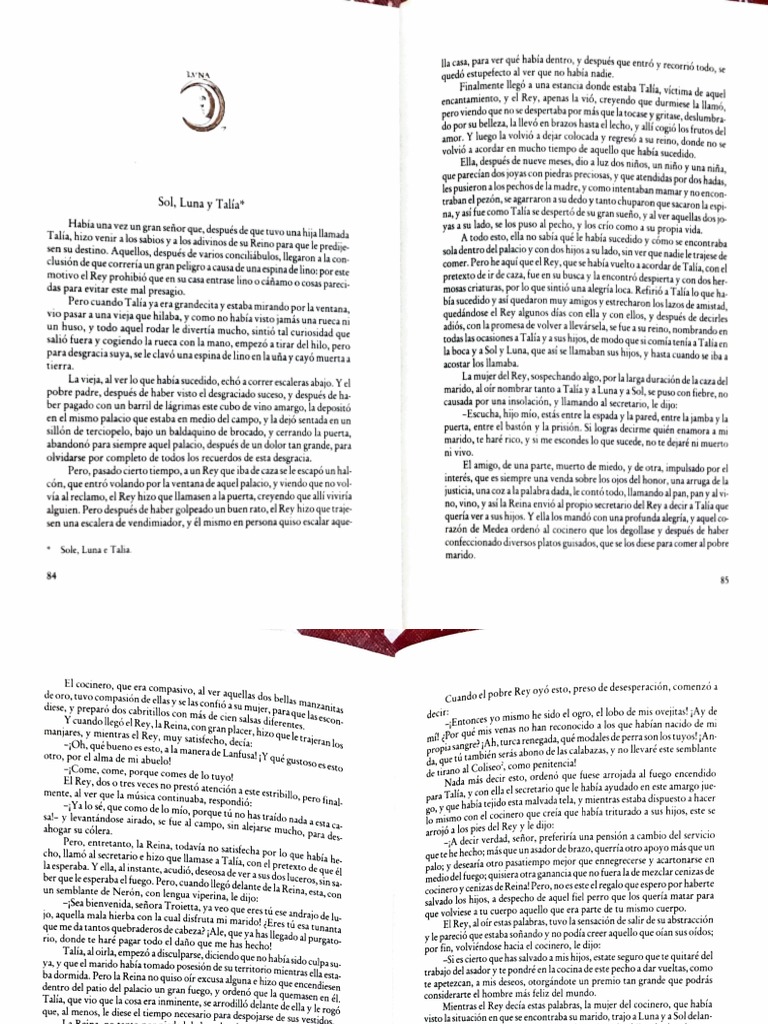 Sol, Luna y Talía PDF Naturaleza